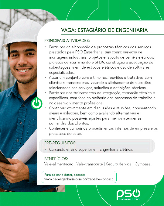 vaga estagiario de engenharia menor site