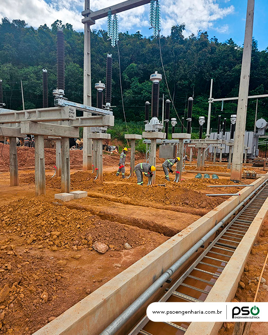 Montagem de infraestrutura para Subestação